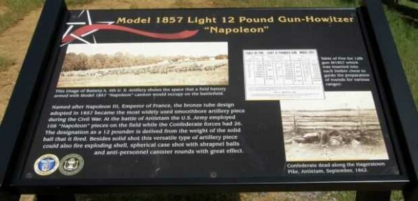 MODEL 1857 LIGHT 12 POUND GUN-HOWITZER MEMORIAL PLAQUE