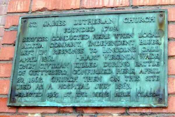 ST. JAMES LUTHERN CHURCH WAR MEMORIAL PLAQUE