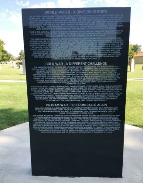 AMERICAL (23RD) INFANTRY DIVISION MEMORIAL STONE B