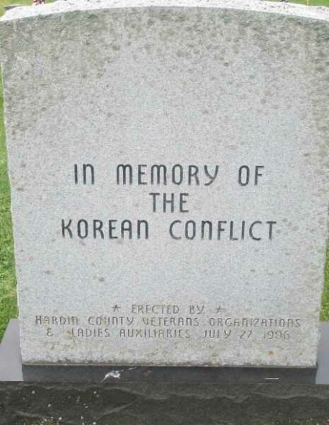 HARDIN COUNTY KOREAN WAR MEMORIAL BACK