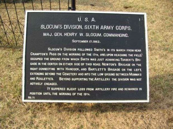 SLOCUM’S DIVISION, SIXTH ARMY CORPS WAR MEMORIAL PLAQUE