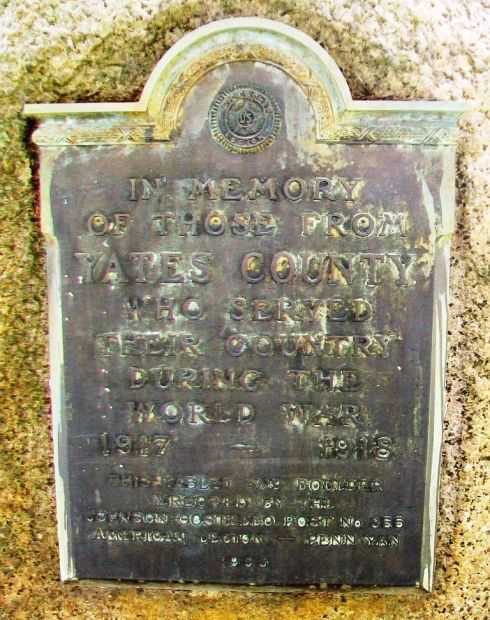 YATES COUNTY WORLD WAR MEMORIAL PLAQUE