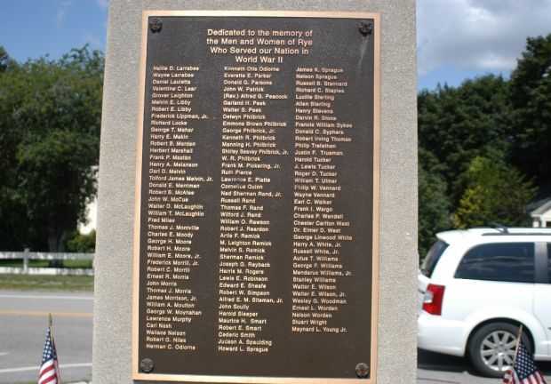 RYE NH WAR VETERANS MEMORIAL PLAQUE D