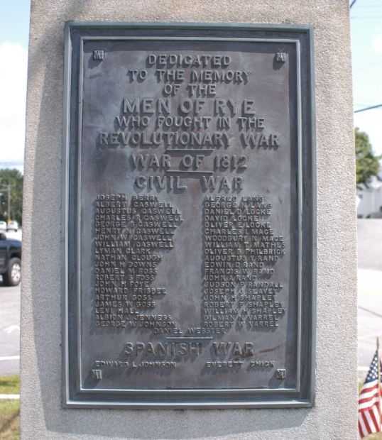 RYE NH WAR VETERANS MEMORIAL PLAQUE A