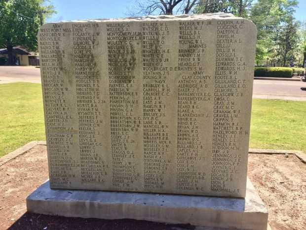 CLAY COUNTY WORLD WAR VETERANS MEMORIAL BACK