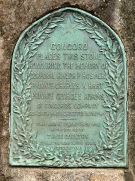 CONCORD SPANISH AMERICAN WAR MEMORIAL PLAQUE