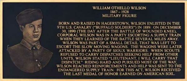 WILLIAM OTHELLO WILSON MEDAL OF HONOR WAR MEMORIAL PLAQUE