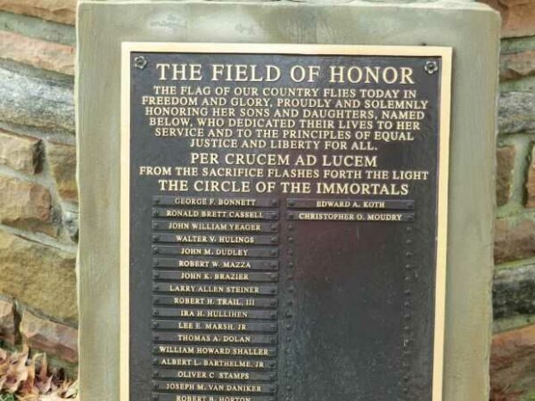 THE FIELD OF HONOR MEMORIAL PLAQUE