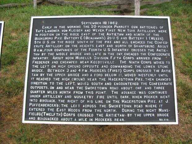 SEPTEMBER 16, 1862 WAR MEMORIAL PLAQUE