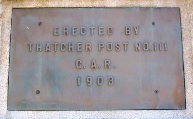 THATCHER POST NO. 111` G.A.R. CIVIL WAR MEMORIAL PLAQUE D