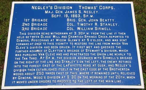 NEGLEY’S DIVISION THOMA’S CORPS WAR MEMORIAL PLAQUE