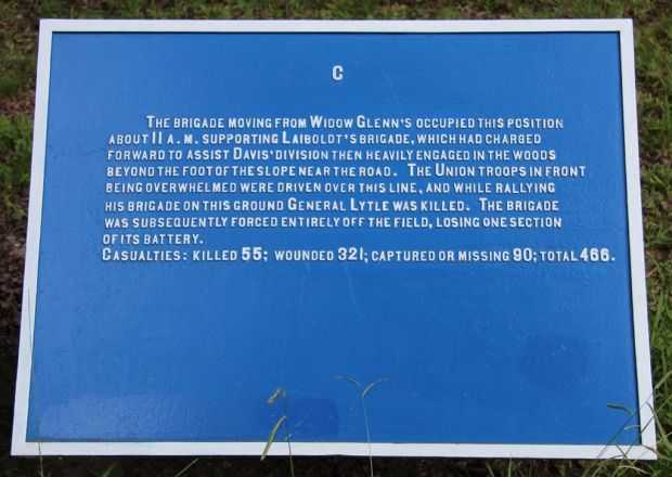 LYTLE’S BRIGADE SHERIDAN’S DIVISION WAR MEMORIAL PLAQUE B