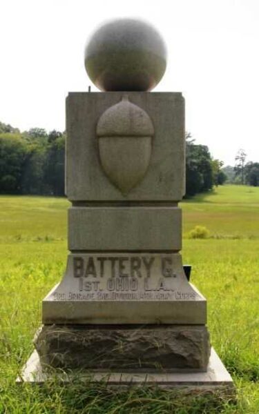 BATTERY G. 1ST. OHIO L.A. WAR MEMORIAL FRONT