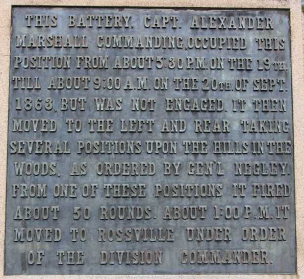 BATTERY G. 1ST. OHIO L.A. WAR MEMORIAL PLAQUE