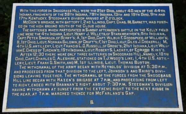 ARMY OF THE CUMBERLAND WAR MEMORIAL PLAQUE C