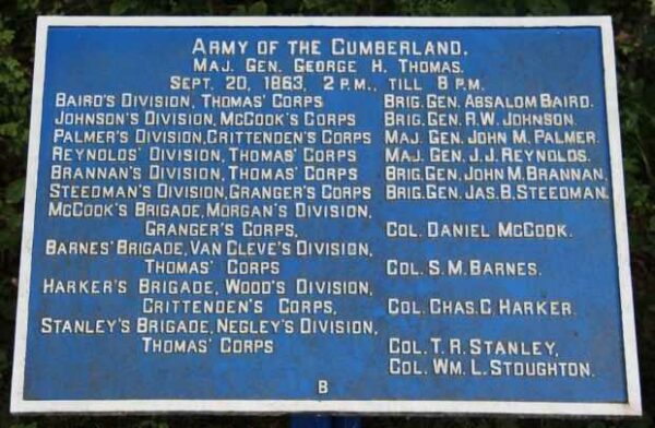 ARMY OF THE CUMBERLAND WAR MEMORIAL PLAQUE A