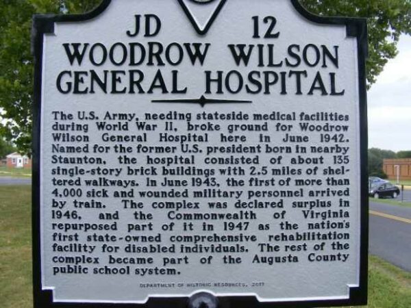WOODROW WILSON GENERAL HOSPITAL MEMORIAL MARKER