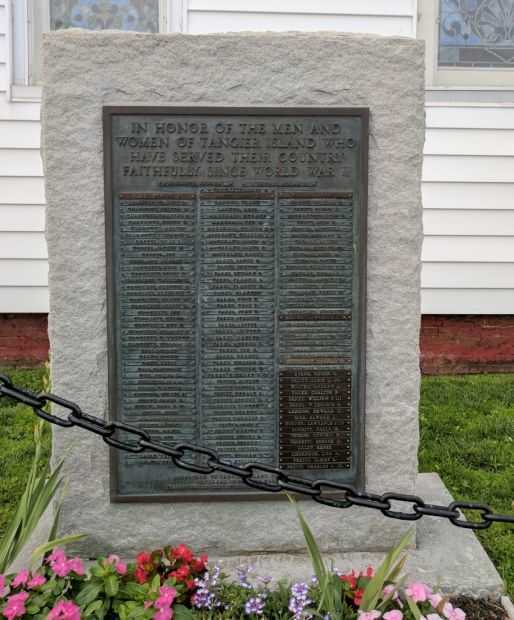 TANGIER ISLAND MEMORIAL TO THOSE WHO SERVED SINCE WORLD WAR II