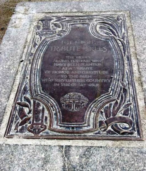 1914 1918 TRIBUTE TREES MEMORIAL PLAQUE