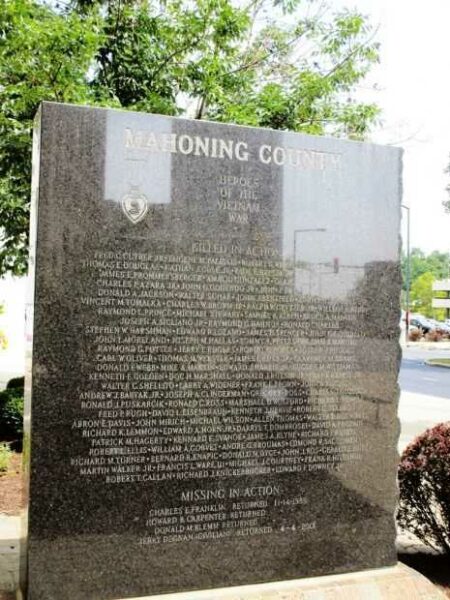MAHONING COUNTY HEROES OF THE VIETNAM WAR MEMORIAL FRONT