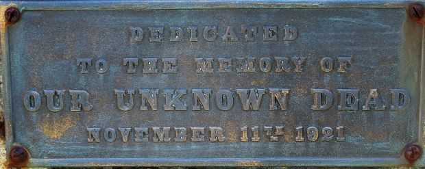 OUR UNKNOWN DEAD WAR MEMORIAL PLAQUE