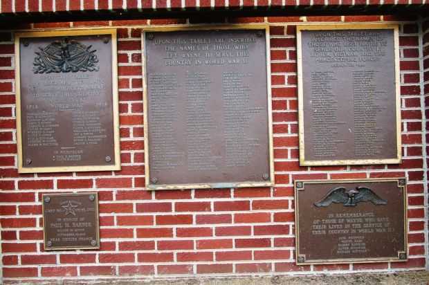WAYNE WAR VETERANS MEMORIAL TABLETS