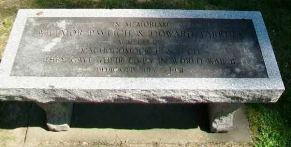 WILLMORE PAVLICH & HOWARD TARKETT WWII MEMORIAL BENCH