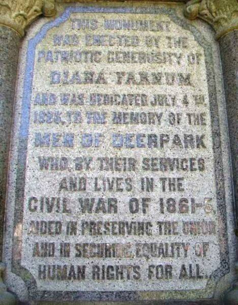 DEERPARK CIVIL WAR MEMORIAL DEDICATION STONE A