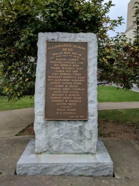 ALLEGHANY’S HEROIC DEAD WORLD WAR MEMORIAL