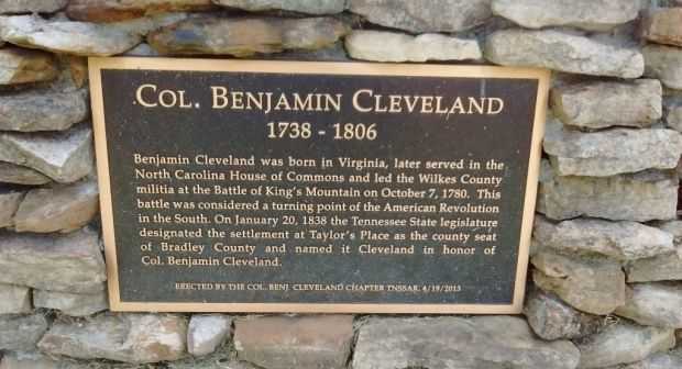 COL. BENJAMIN CLEVELAND REVOLUTIONARY WAR MEMORIAL PLAQUE