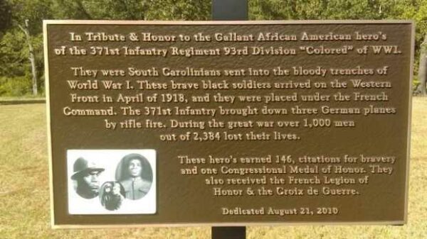 AFRICAN-AMERICAN HEROES OF THE 371ST REGIMENT MEMORIAL PLAQUE