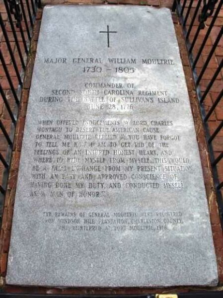 MAJOR GENERAL WILLIAM MOULTRIE WAR MEMORIAL