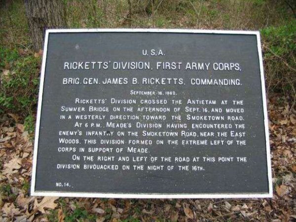 RICKETTS’ DIVISION, FIRST ARMY CORPS WAR MEMORIAL PLAQUE II