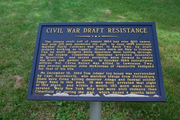 CIVIL WAR DRAFT RESISTANCE MEMORIAL MARKER