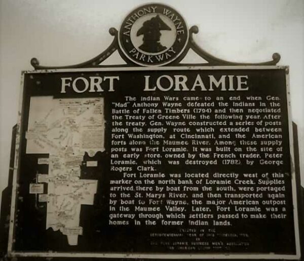 FORT LORAMIE WAR MEMORIAL MARKER