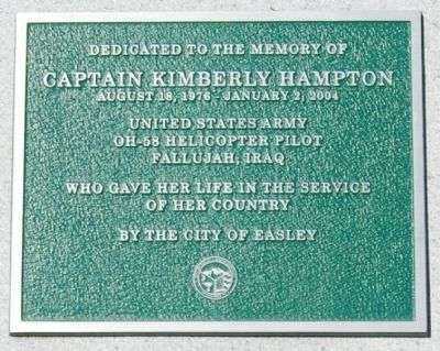 CAPTAIN KIMBERLY HAMPTON MEMORIAL PLAQUE