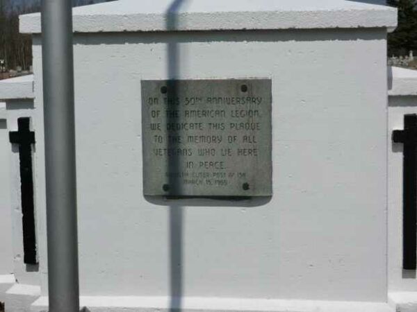 EGG HARBOR CITY CEMETERY ALL VETERANS MEMORIAL PLAQUE