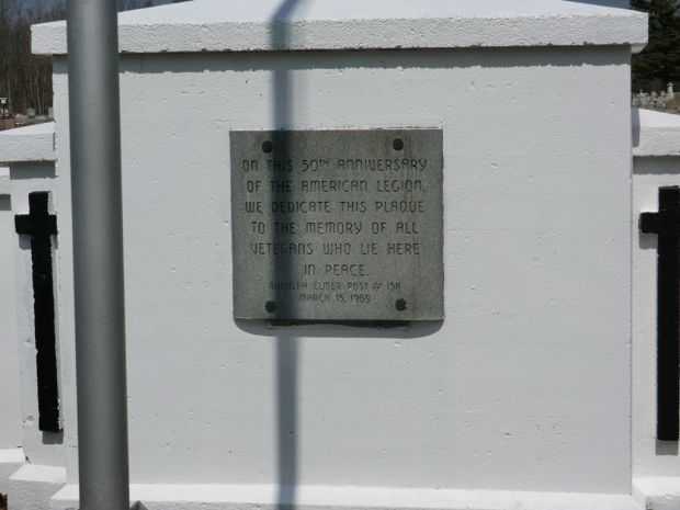 EGG HARBOR CITY CEMETERY ALL VETERANS MEMORIAL PLAQUE