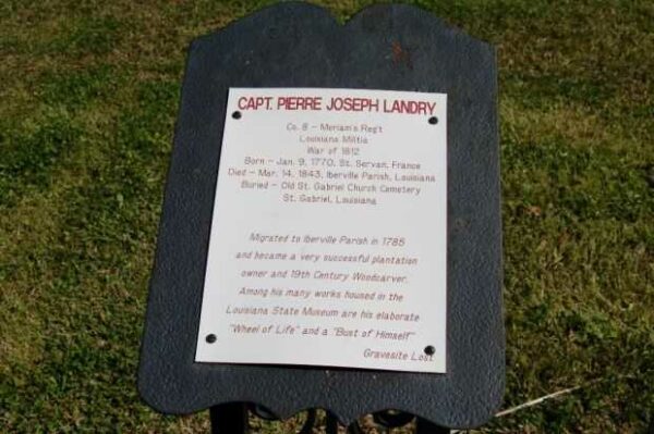 CAPT. PIERRE JOSEPH LANDRY WAR MEMORIAL PLAQUE