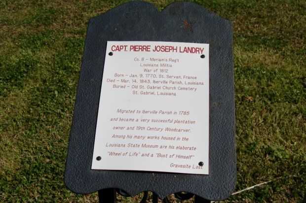 CAPT. PIERRE JOSEPH LANDRY WAR MEMORIAL PLAQUE
