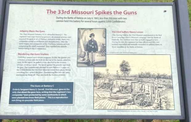 THE 33RD MISSOURI SPIKES THE GUNS MEMORIAL PLAQUE