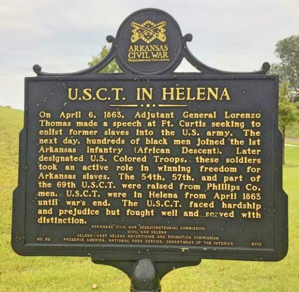 U.S.C.T. IN HELENA WAR MEMORIAL MARKER