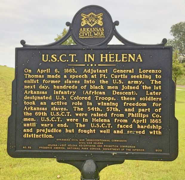 U.S.C.T. IN HELENA WAR MEMORIAL MARKER