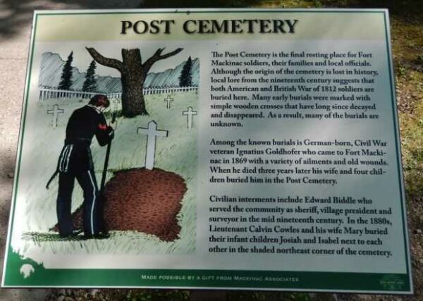 POST CEMETERY MEMORIAL PLAQUE