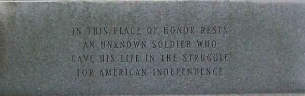 FORT LAURENS REVOLUTIONARY WAR UNKNOWN SOLDIER MEMORIAL  DEDICATION STONE