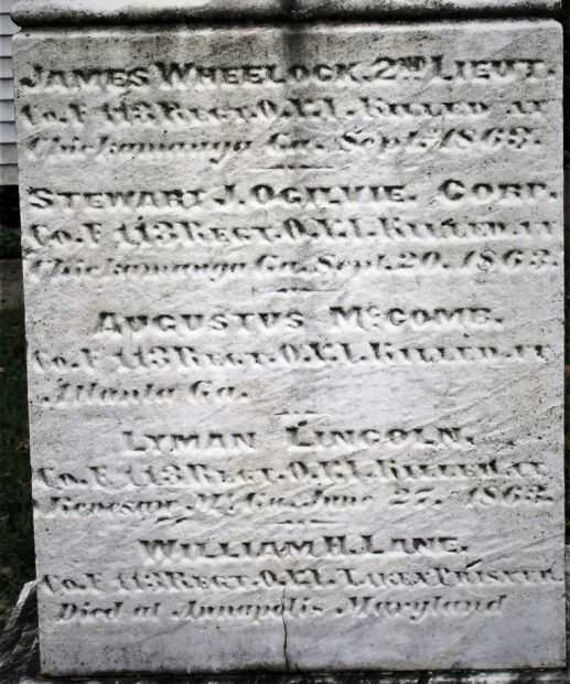 HARTFORD VILLAGE CIVIL WAR MEMORIAL SIDE A