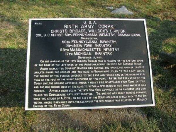 NINTH ARMY CORPS WAR MEMORIAL PLAQUE VI