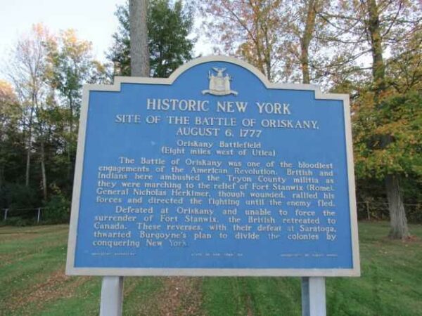 SITE OF THE BATTLE OF ORISKANY MEMORIAL MARKER VERONA