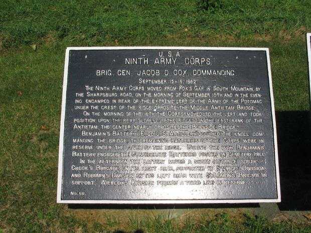NINTH ARMY CORPS WAR MEMORIAL PLAQUE III