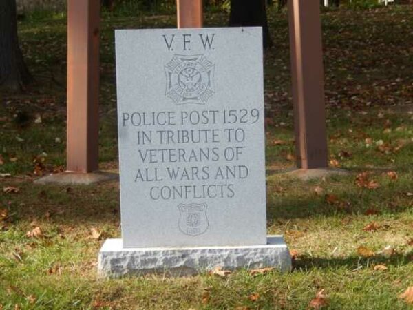 V.F.W. POLICE POST 1529 MEMORIAL BELL TOWER DEDICATION STONE